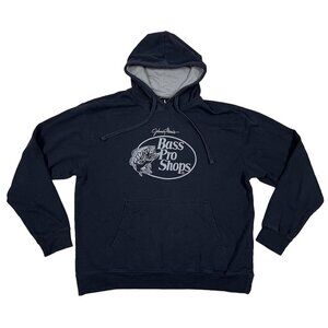 Bass Pro Shops Black Hoodie Men’s Size Large Outdoor Winter Fishing